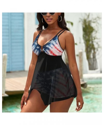 Women American Flag Two Piece Bikini Set Swimsuit Swimwear Bathing Suit Tankini Beach Style $18.30 Swimsuits