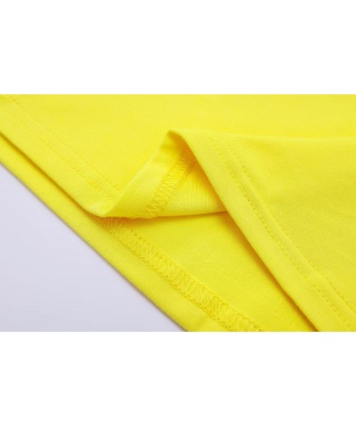 Women's Long Sleeve T-Shirt Comfy Square Neck Shirts Basic Stretch Layer Yellow $10.74 T-Shirts