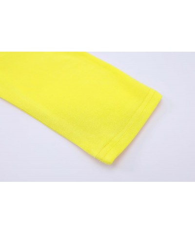 Women's Long Sleeve T-Shirt Comfy Square Neck Shirts Basic Stretch Layer Yellow $10.74 T-Shirts