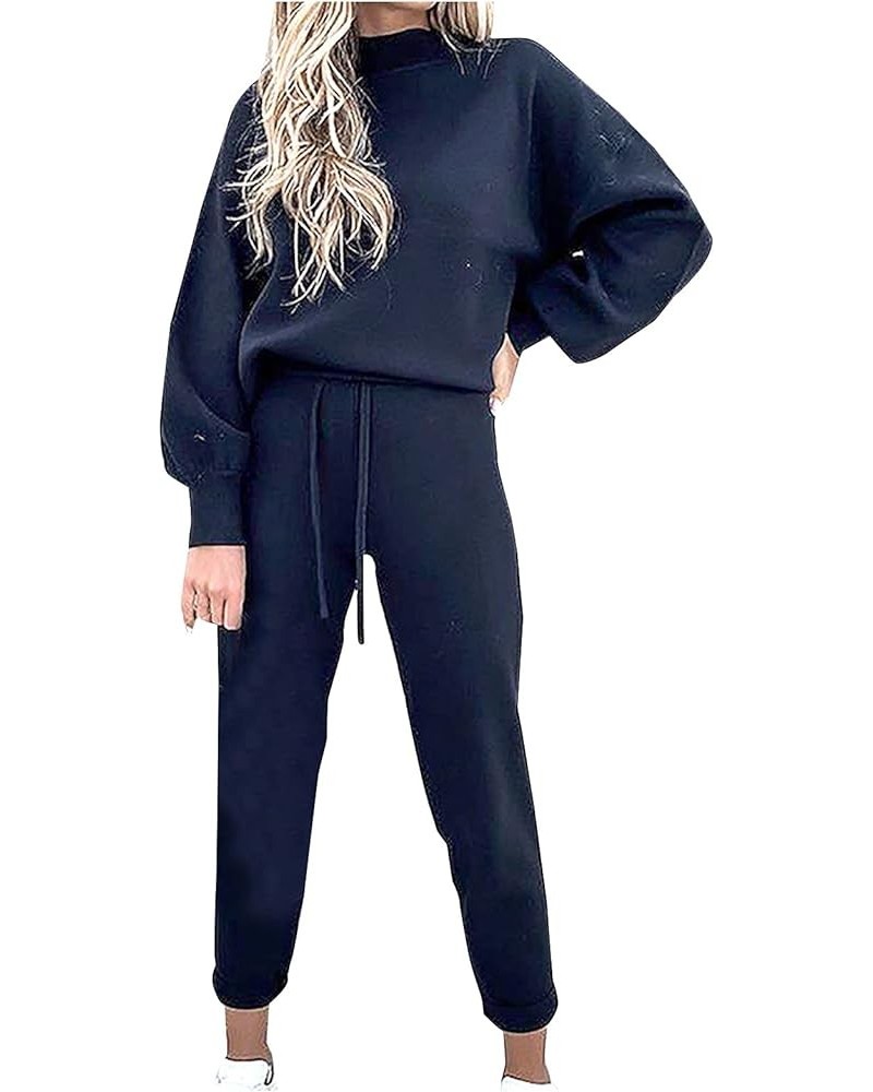 Sweat Suit for Women 2 Piece Set Plus Size Tops Crewneck Sweatshirts With Lounge Baggy Sweatpants Fall Fclothes 2023 3-dark B...