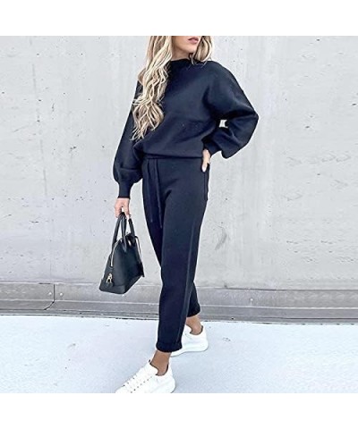 Sweat Suit for Women 2 Piece Set Plus Size Tops Crewneck Sweatshirts With Lounge Baggy Sweatpants Fall Fclothes 2023 3-dark B...