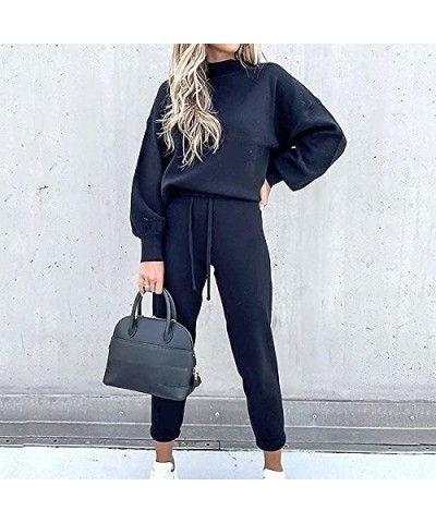 Sweat Suit for Women 2 Piece Set Plus Size Tops Crewneck Sweatshirts With Lounge Baggy Sweatpants Fall Fclothes 2023 3-dark B...