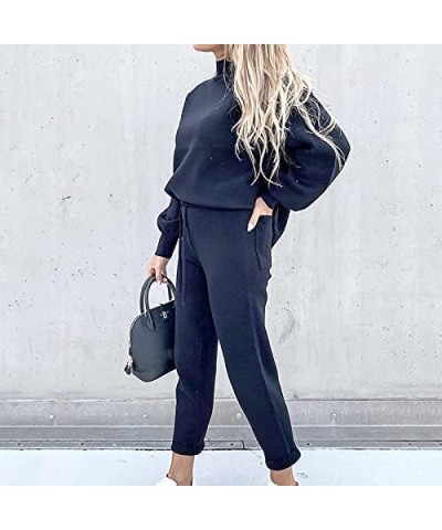 Sweat Suit for Women 2 Piece Set Plus Size Tops Crewneck Sweatshirts With Lounge Baggy Sweatpants Fall Fclothes 2023 3-dark B...