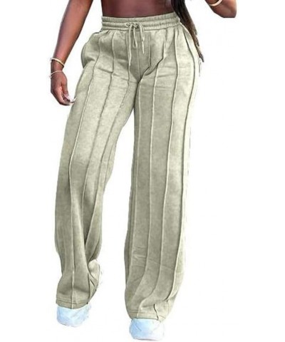 Women's Wide Leg High Waisted Casual Flowy Straight Leg Pants 722 Grey $19.94 Pants