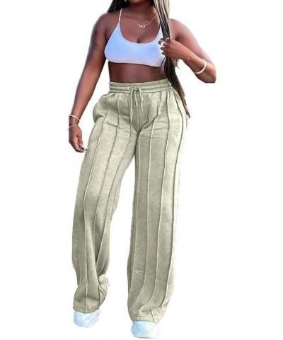 Women's Wide Leg High Waisted Casual Flowy Straight Leg Pants 722 Grey $19.94 Pants