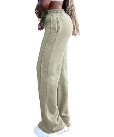 Women's Wide Leg High Waisted Casual Flowy Straight Leg Pants 722 Grey $19.94 Pants