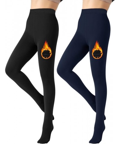 Fleece Lined Leggings for Women Thermal Leggings Pants Winter Warm Thick Tights Stretchy Seamless Z1-navy $5.66 Underwear