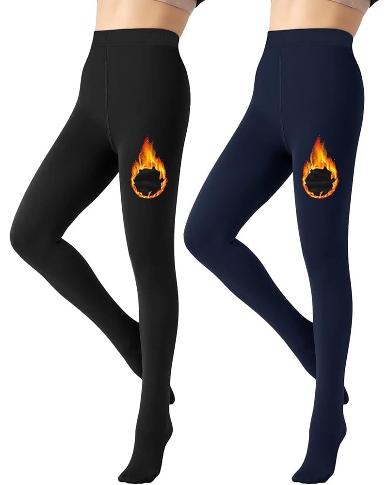 Fleece Lined Leggings for Women Thermal Leggings Pants Winter Warm Thick Tights Stretchy Seamless Z1-navy $5.66 Underwear