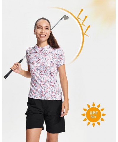 Womens Golf Polo Collared Shirts Outfit for Women Short Sleeve Lightweight Moisture Wicking Quick Dry Print Work Shirt P - Sp...