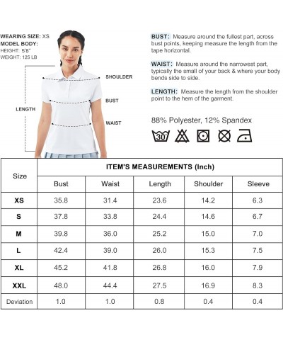 Womens Golf Polo Collared Shirts Outfit for Women Short Sleeve Lightweight Moisture Wicking Quick Dry Print Work Shirt P - Sp...