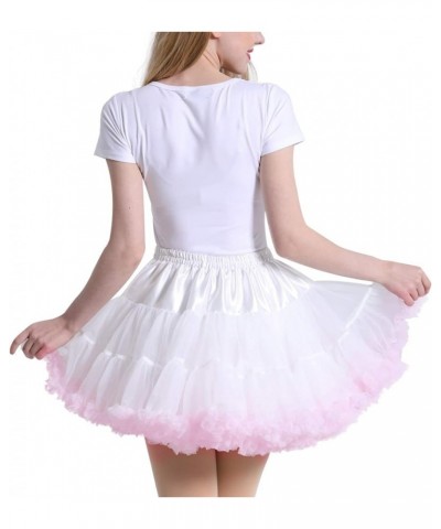 Women's Elastic Waist Chiffon Petticoat Puffy Tutu Tulle Skirt Princess Ballet Dance Pettiskirts Underskirt White_pink $12.50...