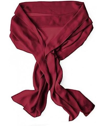 Women's Long Chiffon Shawl Scarf Accessory for Prom Evening Dress Beach Wrap Burgundy One $8.09 Dresses