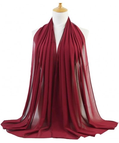 Women's Long Chiffon Shawl Scarf Accessory for Prom Evening Dress Beach Wrap Burgundy One $8.09 Dresses