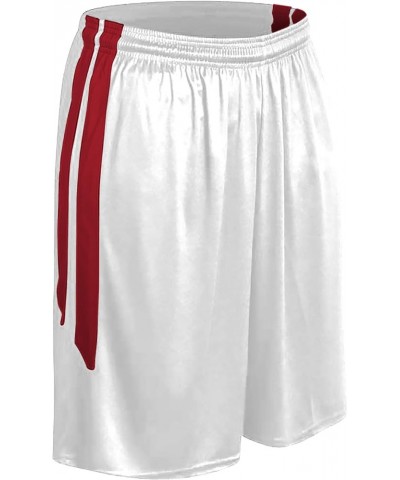 Women's Dri Gear Muscle Basketball Shorts White, Scarlet $17.23 Activewear