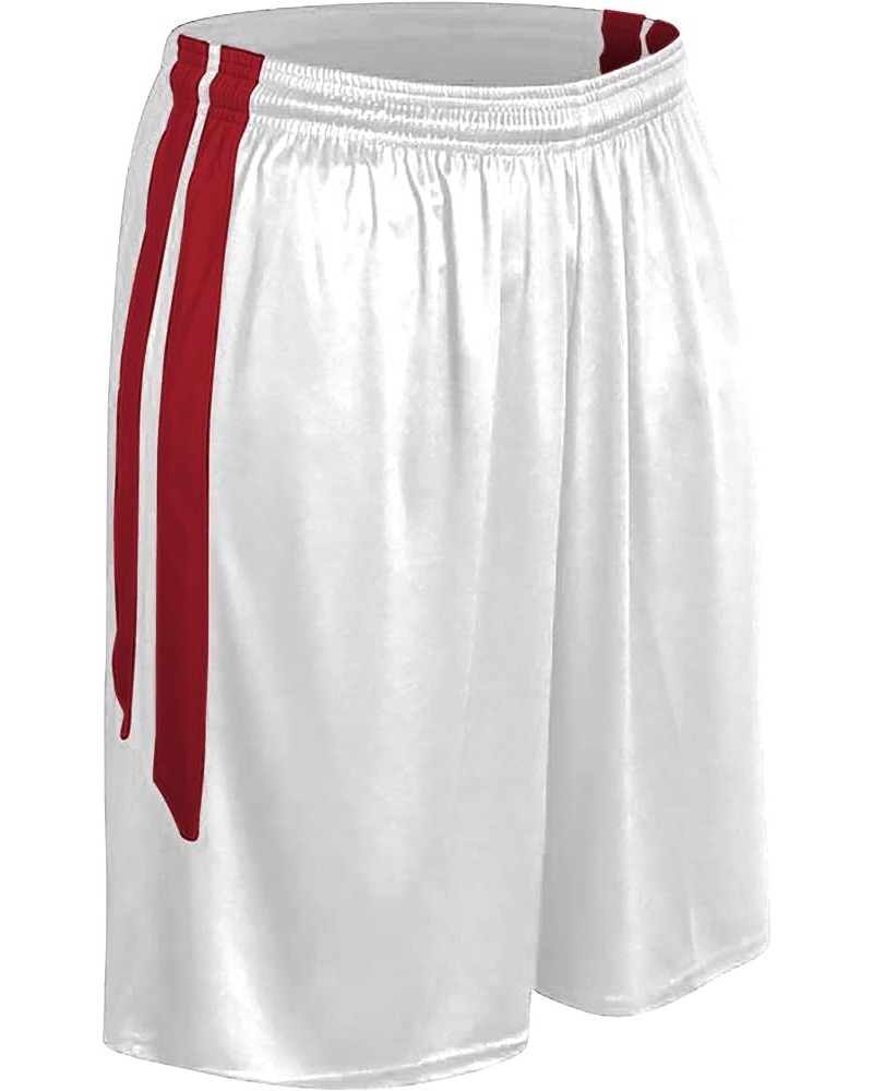 Women's Dri Gear Muscle Basketball Shorts White, Scarlet $17.23 Activewear