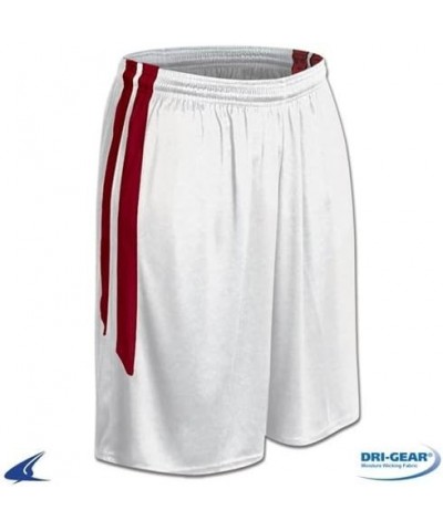 Women's Dri Gear Muscle Basketball Shorts White, Scarlet $17.23 Activewear