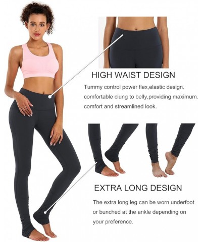 4 Styles Petite/Tall Women's High Waist Yoga Leggings Over The Heel Soft Tummy Control Extra Long Workout Pants Basic Over th...