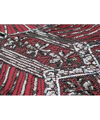 Vintage Women's Flapper Dresses 1920s Sequin Beaded Fringed Great Gatsby Dress Wine $24.88 Dresses