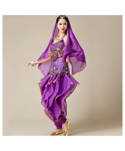 Belly Dance Harem Pants Tribal Arabic Halloween Pants with Gold Trim US0-14 Purple $9.65 Pants