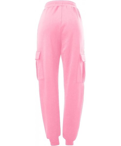 Women Baggy Sweatpants Cinch Bottom Joggers Pants High Waisted Elastic Athletic Fit Lounge Trousers with Pockets Pink $9.34 A...