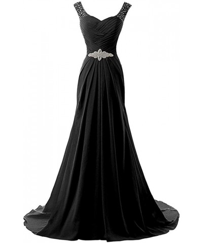 Prom Dress Long Formal Dresses for Women Wedding Guest Dresses Evening Dresses Chiffon Beach Wedding Dress Black $35.20 Dresses