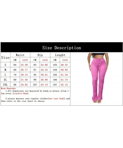 Women's Stacked Leggings Pants Color Block Stripe High Waisted Knitted Sexy Slim Stretch Full Length Flare Pants Streetwear O...