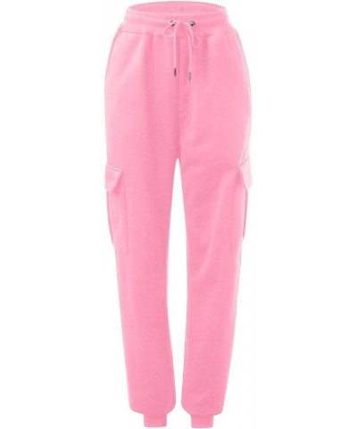 Women Baggy Sweatpants Cinch Bottom Joggers Pants High Waisted Elastic Athletic Fit Lounge Trousers with Pockets Pink $9.34 A...