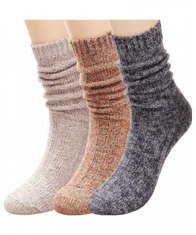 Women's Socks Cotton Knit Casual Crew Socks Thick Knit Warm Wool Slouch Socks Gift Socks for Women,Size 5-10W502 Multi-042 $1...