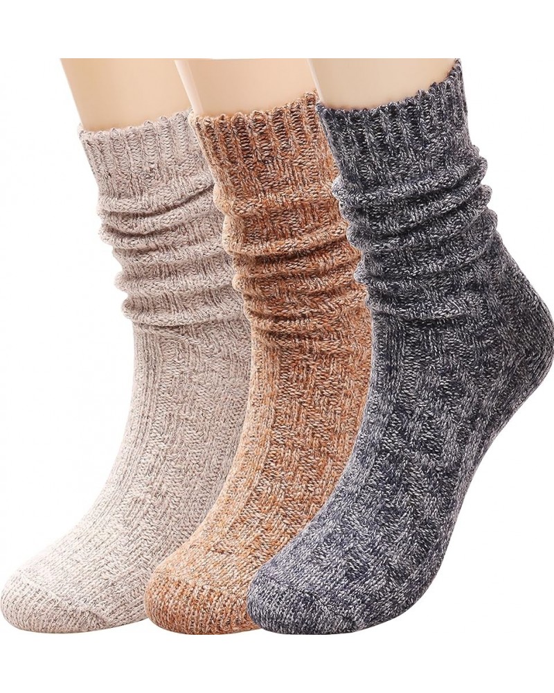 Women's Socks Cotton Knit Casual Crew Socks Thick Knit Warm Wool Slouch Socks Gift Socks for Women,Size 5-10W502 Multi-042 $1...