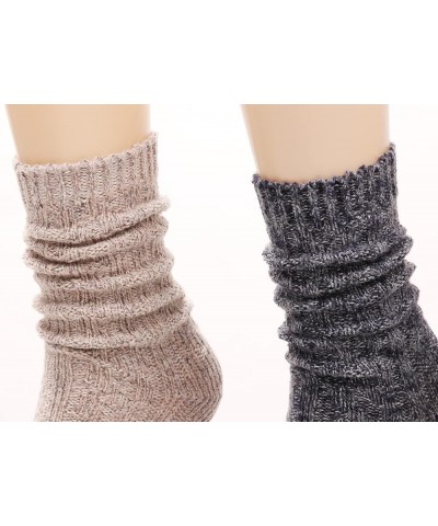 Women's Socks Cotton Knit Casual Crew Socks Thick Knit Warm Wool Slouch Socks Gift Socks for Women,Size 5-10W502 Multi-042 $1...