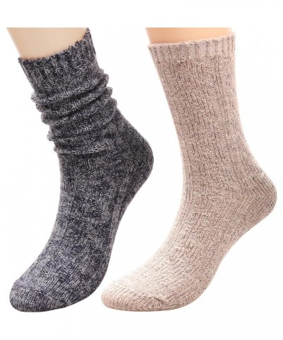 Women's Socks Cotton Knit Casual Crew Socks Thick Knit Warm Wool Slouch Socks Gift Socks for Women,Size 5-10W502 Multi-042 $1...