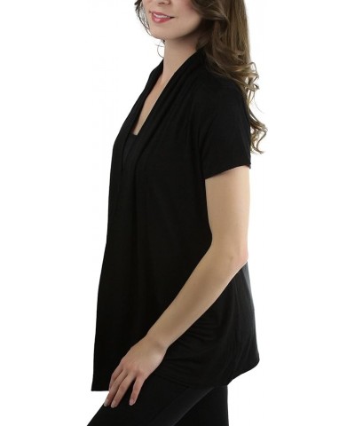 Women's Long Sleeve Open Front Lightweight Cardigan Short Sleeve - Black $10.99 Sweaters