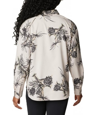 Women's Silver Ridge Utility Patterned Long Sleeve Shirt Dark Stone Pinecones $31.63 Blouses