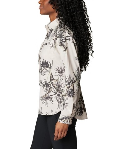 Women's Silver Ridge Utility Patterned Long Sleeve Shirt Dark Stone Pinecones $31.63 Blouses