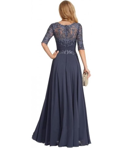 Elegant Lace Mother of The Bride Dresses for Wedding Long Half Sleeve Ruched Formal Evening Dress for Women RO130 Emerald Gre...