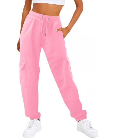 Women Baggy Sweatpants Cinch Bottom Joggers Pants High Waisted Elastic Athletic Fit Lounge Trousers with Pockets Pink $9.34 A...