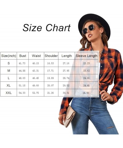 Women's Flannel Plaid Shirts Long Sleeve Casual Button Down Shirt Lapel Shacket Blouse Tops 1-rose Red $14.88 Blouses