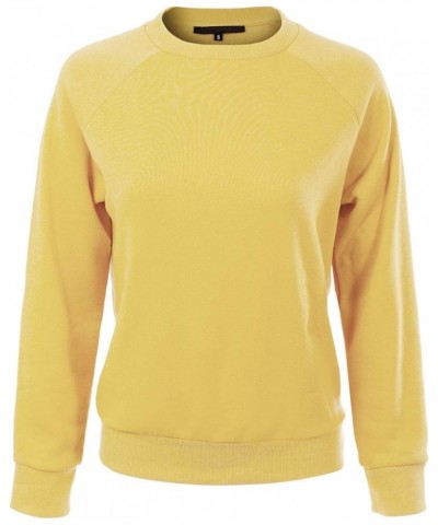 Women's Soft and Comfy Basic Pullover Crewneck Fleece Sweatshirt Yellow $15.11 Hoodies & Sweatshirts