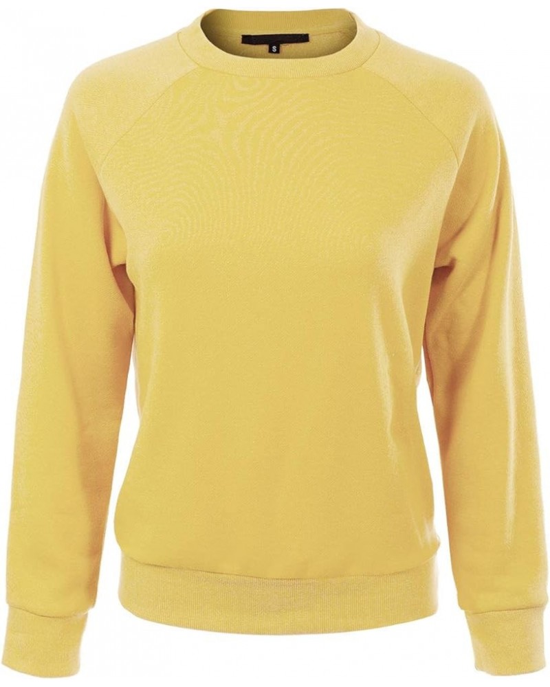 Women's Soft and Comfy Basic Pullover Crewneck Fleece Sweatshirt Yellow $15.11 Hoodies & Sweatshirts