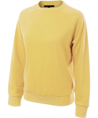 Women's Soft and Comfy Basic Pullover Crewneck Fleece Sweatshirt Yellow $15.11 Hoodies & Sweatshirts