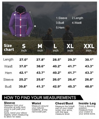 Women's Fleece Lined Softshell Jacket Lightweight Windproof Classic Coat with Hooded Outdoor Purple $22.36 Jackets