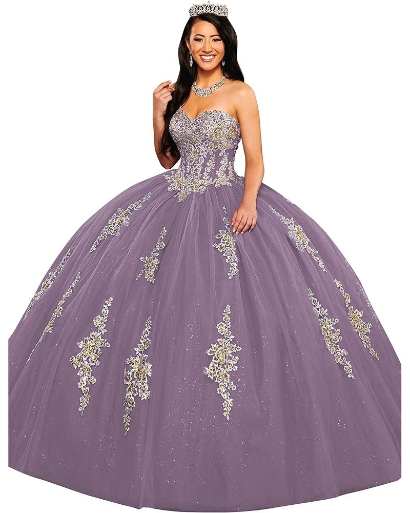 Lace Applique Quinceanera Dresses Ball Gown Tulle Sweet 15 16 Dress Wisteria $47.25 Dresses