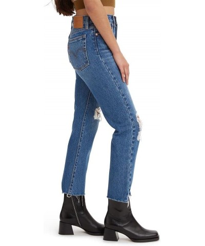 Women's Premium Wedgie Straight Jeans Standard Medium Indigo Destructed $22.08 Jeans