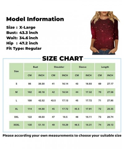 3/4 Sleeve Shirts Dressy Tops for Women Fall Fashion Clothes Crewneck Print Pullover Trendy Tunic T-Shirt Top 03-saffron $10....