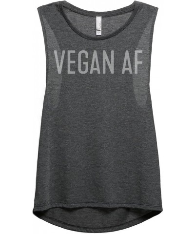 Vegan AF Women's Fashion Sleeveless Muscle Tank Top Tee Charcoal $16.82 Tanks