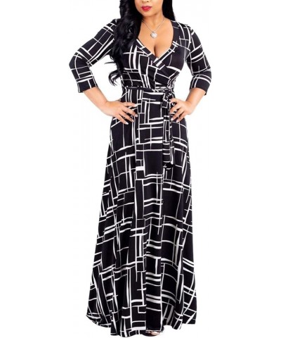 Womens Casual Floral Print Long Maxi Dress Plus Size Plain Party Outfits Black8972 $18.45 Dresses