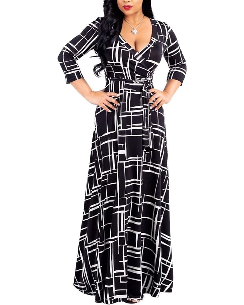 Womens Casual Floral Print Long Maxi Dress Plus Size Plain Party Outfits Black8972 $18.45 Dresses