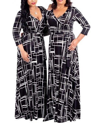 Womens Casual Floral Print Long Maxi Dress Plus Size Plain Party Outfits Black8972 $18.45 Dresses