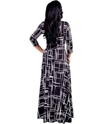 Womens Casual Floral Print Long Maxi Dress Plus Size Plain Party Outfits Black8972 $18.45 Dresses