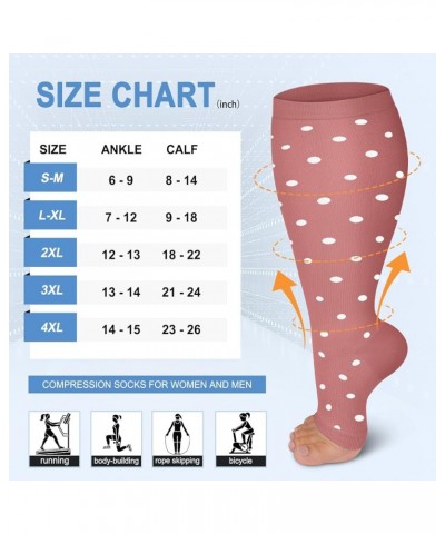 3 Pack Copper Compression Socks for Women & Men, 20-30mmHg Open Toe Knee High Stockings for Circulation Support C01-3 Pack Pi...